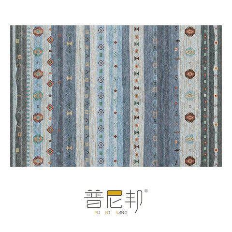Navak Carpet American Moroccan Bedroom Decor Bedside Carpet Washable Carpets for Living Room Nordic Ethnic Lounge Rug Soft Non-slip Floor Mat