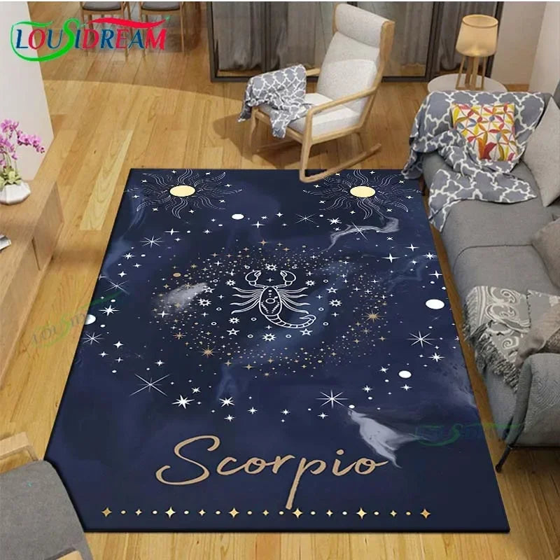 Navak Carpet Beautiful Constellation Scorpion Carpet Living Room Bedroom Bedside Mat Fashion Floor Mat Area Rug Door Mat  Bedroom Decoration