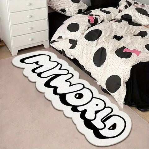 Navak Carpet My World Living Room Decoration Creative Carpet Irregular Rugs for Bedroom Thick Plush Bedside Floor Mat Fluffy Soft Lounge Rug