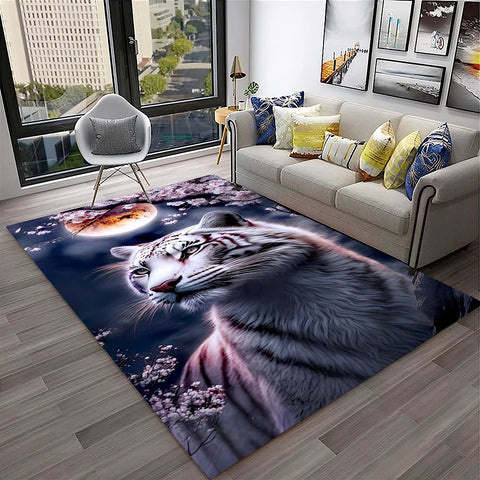 Navak Carpet 3D Dream Tiger Animal Cartoon Carpet Rug for Home Living Room Bedroom Sofa Doormat Decor,Child Play Area Rug Non-slip Floor Mat