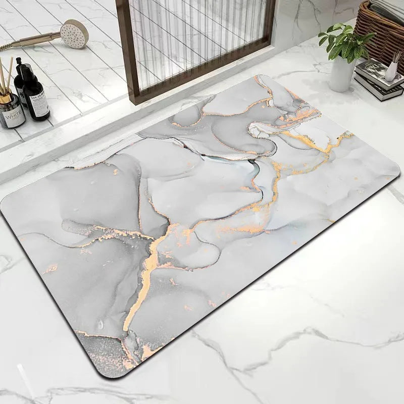 Navak Carpet Diatom Mud Carpet Marble Bathroom Rugs Non Slip Washable Bath Mat Small Rubber Backed Floor Mat