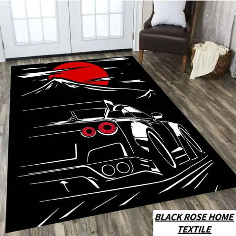 Navak Carpet Famous Sports Car G-gTR Racing Carpet Home Decoration Living Room Tea Table Office Desk Floor Mat Balcony Corridor Anti slip Rug