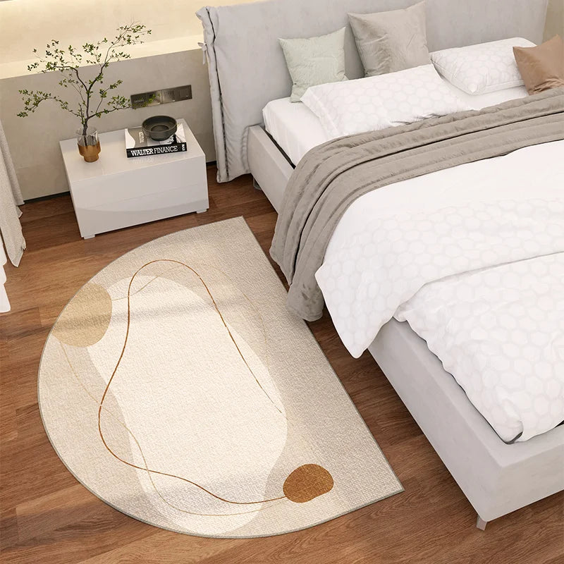 Navak Carpet Exclusive Picks Simple Lines Semi-Circular Carpet Durable And Easy To Clean Home Bedroom Bedside Rug Entrance Doormat Home Decor