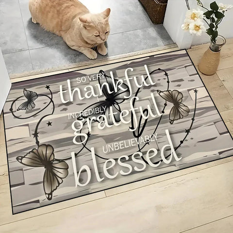 Navak Carpet 1Pc Wooden Box Trap Print Door Mat Absorbent Washable Home Decor Carpet Dirt Resistant Living Room Bedroom Bathroom Kitchen Rug