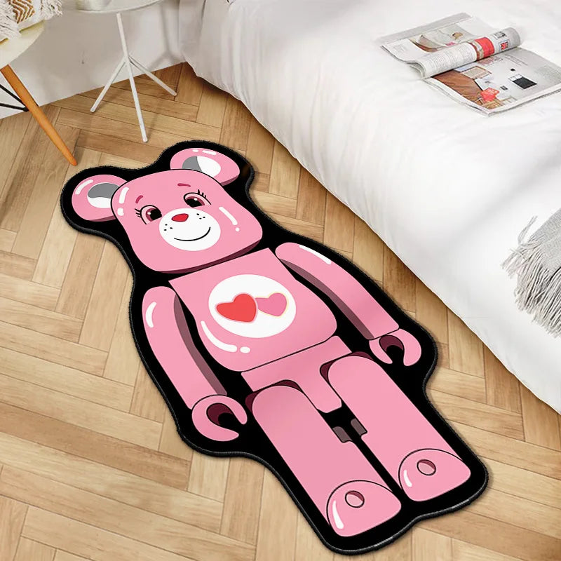 Navak Carpet Irregular Cartoon Bearbricks Rug Multicolor Violence Bear Carpet For Bedroom Bedside Non-Slip Fashion Home Floor Mat Rugs