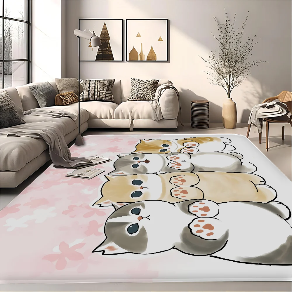 Navak Carpet Funny Cat mofusand Floor Mat Retro Multiple Choice Living Room Kitchen Rug Non-Slip Modern Home Decor