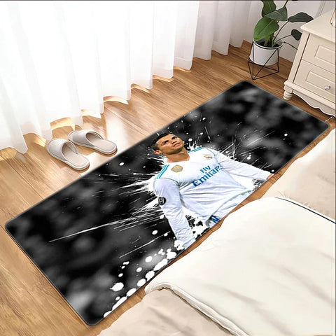 Navak Carpet Footballstar Floor Mat R-Ronaldo C-Cristiano Foot Mat Bath Mat Washable Non-slip Kitchen Rug Bedroom Carpet Room Mats Balcony