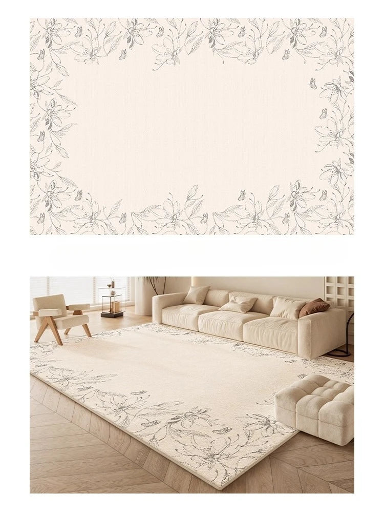 Navak Carpet Cream Style Rugs for Bedroom Large Area Living Room Decoration Non-slip Carpet Thickend Plush Lounge Rug Fluffy Soft Bedside Rug