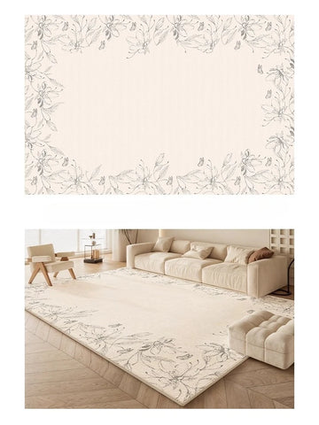Navak Carpet Cream Style Rugs for Bedroom Large Area Living Room Decoration Non-slip Carpet Thickend Plush Lounge Rug Fluffy Soft Bedside Rug