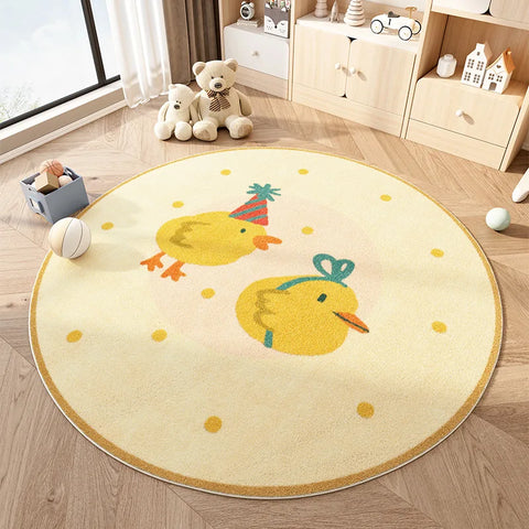 Navak Carpet Cartoon Style Bedroom Decor Plush Carpet Home Fluffy Soft Floor Mat Cute Round Carpets for Living Room Thick Non-slip Lounge Rug