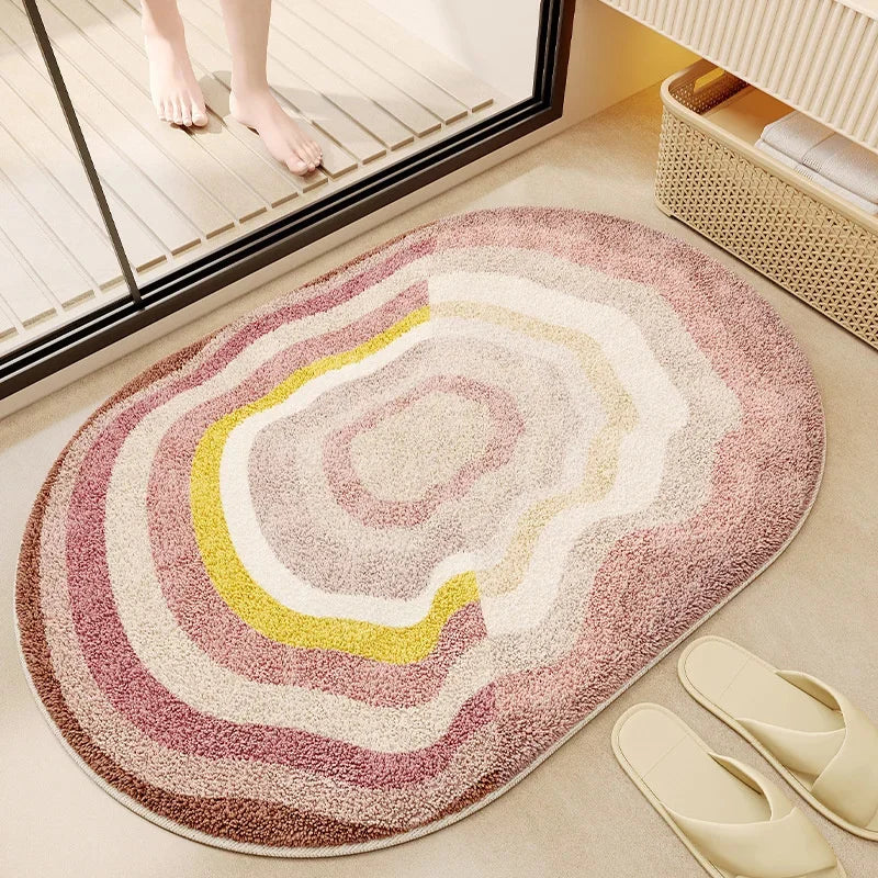 Navak Carpet Flower Shaped Cute Bathroom Mats Carpets Microfiber Tufted Mat Cute Luxury Fluffy Thick Rugs High Low Plush Irregular Carpets