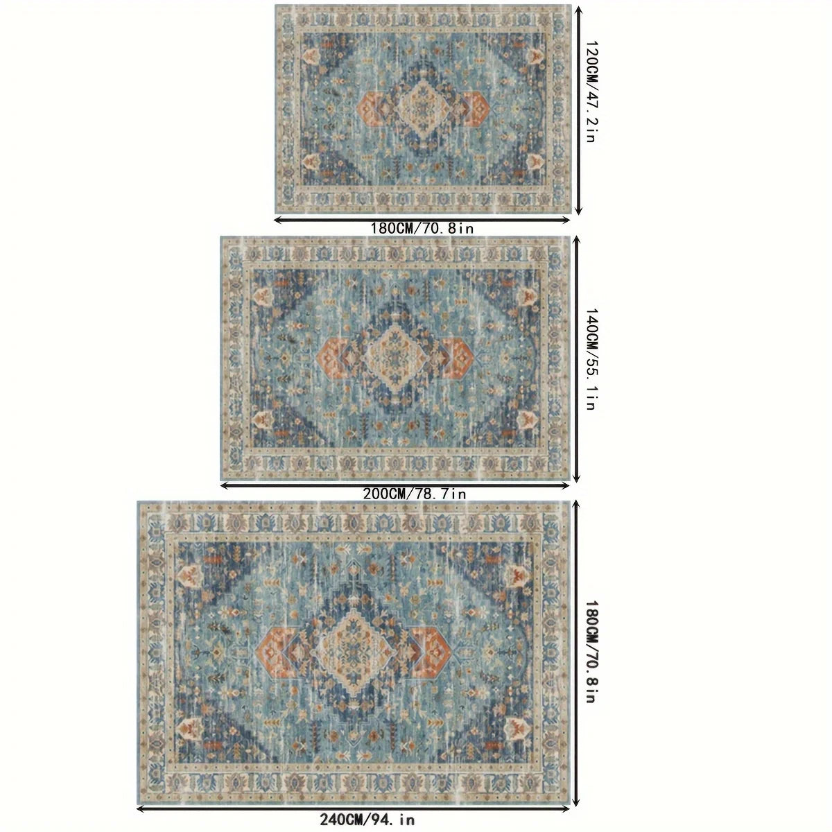 Navak Carpet 1pc Thick Autumn New Bohemian Style Large Area Outdoor Patio Garden Mat, Non-Slip RV Camping Crystal Velvet Mat,
