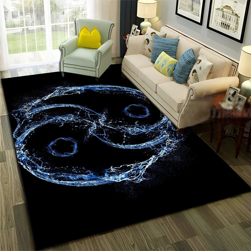 Navak Carpet Chinese 3D Tai Chi Bagua Yin Yang  Carpet Rug for Home Living Room Bedroom Sofa Doormat Decor,Child Area Rug Non-slip Floor Mat