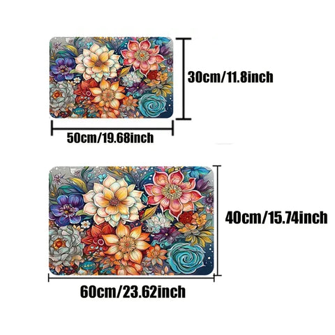 Navak Carpet 1Pc Wooden Box Trap Print Door Mat Absorbent Washable Home Decor Carpet Dirt Resistant Living Room Bedroom Bathroom Kitchen Rug
