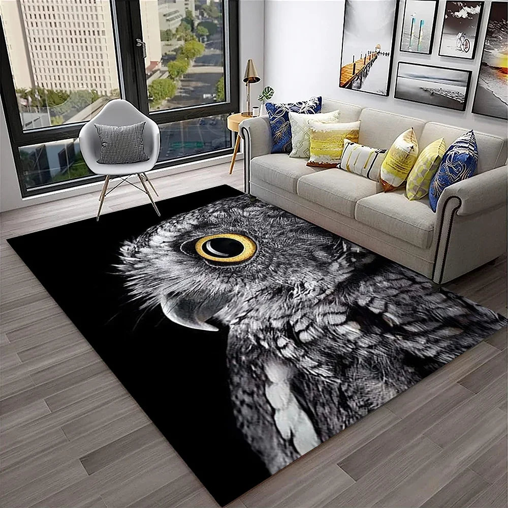 Navak Carpet Cute Owl Series 3D Cartoon Carpet Rug for Home Living Room Bedroom Sofa Kitchen Doormat Decor,Child Area Rug Non-slip Floor Mat