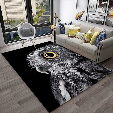 Navak Carpet Cute Owl Series 3D Cartoon Carpet Rug for Home Living Room Bedroom Sofa Kitchen Doormat Decor,Child Area Rug Non-slip Floor Mat