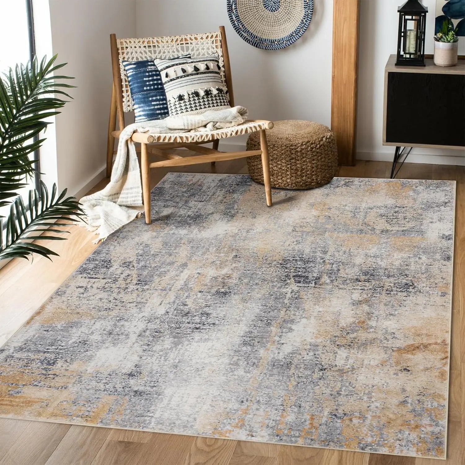 Navak Carpet ,Vintage Boho Rug,Ultra-Soft Low Pile, Washable, Non Slip,Stain Resistant Printed Carpet for Living Room Bedrooms P