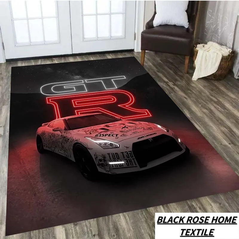 Navak Carpet Famous Sports Car G-gTR Racing Carpet Home Decoration Living Room Tea Table Office Desk Floor Mat Balcony Corridor Anti slip Rug