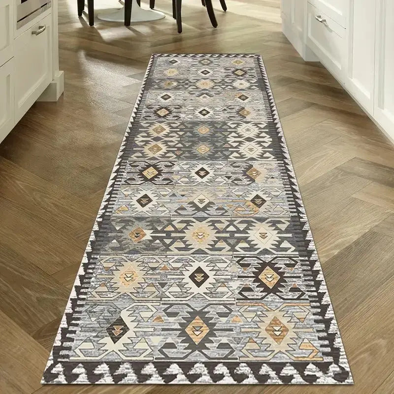 Navak Carpet Exclusive Picks Bohemian Corridor Carpet Geometric Pattern Crystal Velvet Floor Mat Entrance Kitchen Staircase Long Rug Home Decoration