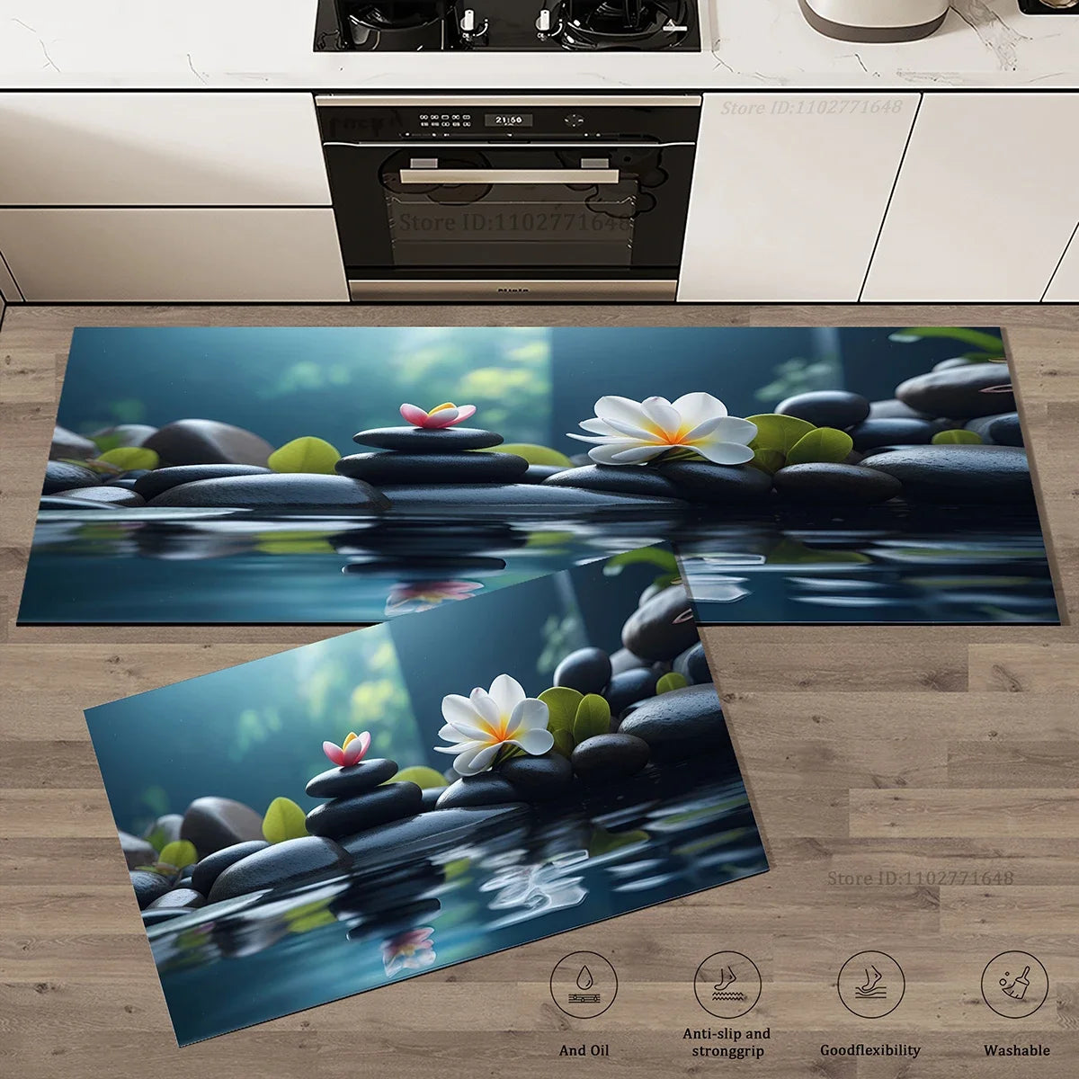 Navak Carpet High Quality Floor Mats Absorbent Non-Slip Kitchen Entrance Doormat Pebble Rug Carpet Waterproof Washable Living Room Stones Mat