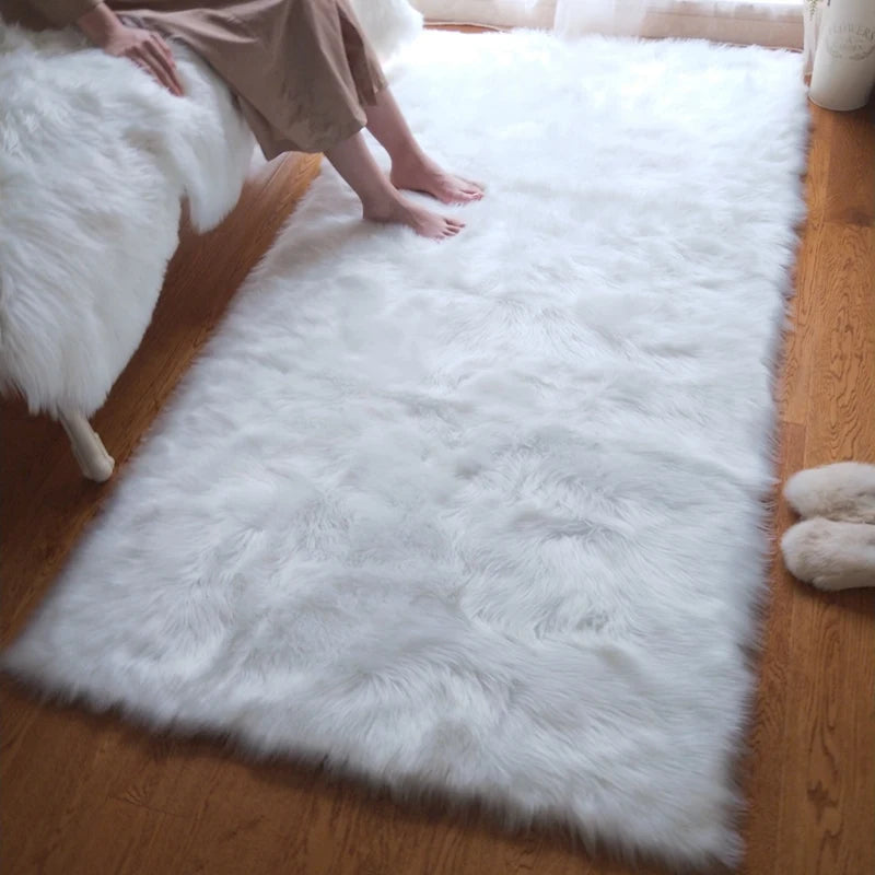 Navak Carpet Faux Fur  Carpet Pink Children's Area Rug for Girls Bedroom Bedside Living Room Fluffy Furry Shaggy Floor Foot Mats Home Decor