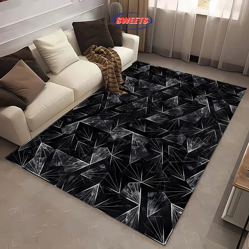 Navak Carpet 3D HD Nordic Style Minimalist Geometric Pattern Carpet for Living Room Bedroom Anti-slip Rug Sofa Doormat Home Decor Durable Mat