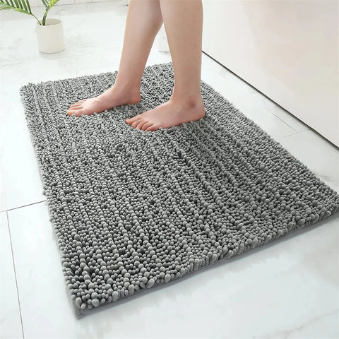 Navak Carpet Olanly Chenille Bathroom Rug Extra Soft Shaggy Bath Mat Non-Slip Bathroom Floor Mat Water Absorbent Plush Microfiber Rugs Shower
