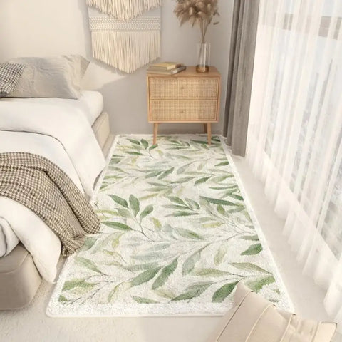 Navak Carpet Exclusive Picks Tropical Leaf Light Luxury Long Bedroom Bedside Rug Soft Living Room Sofa Window Floor Mat Home Decoration Summer