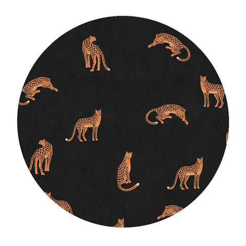 Navak Carpet Light Luxury Bedroom Decor Round Carpet Thickend Plush Bedside Floor Mat Fluffy Soft Rug Leopard Pattern Carpets for Living Room