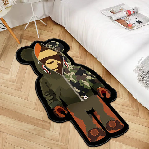 Navak Carpet Irregular Cartoon Bearbricks Rug Multicolor Violence Bear Carpet For Bedroom Bedside Non-Slip Fashion Home Floor Mat Rugs