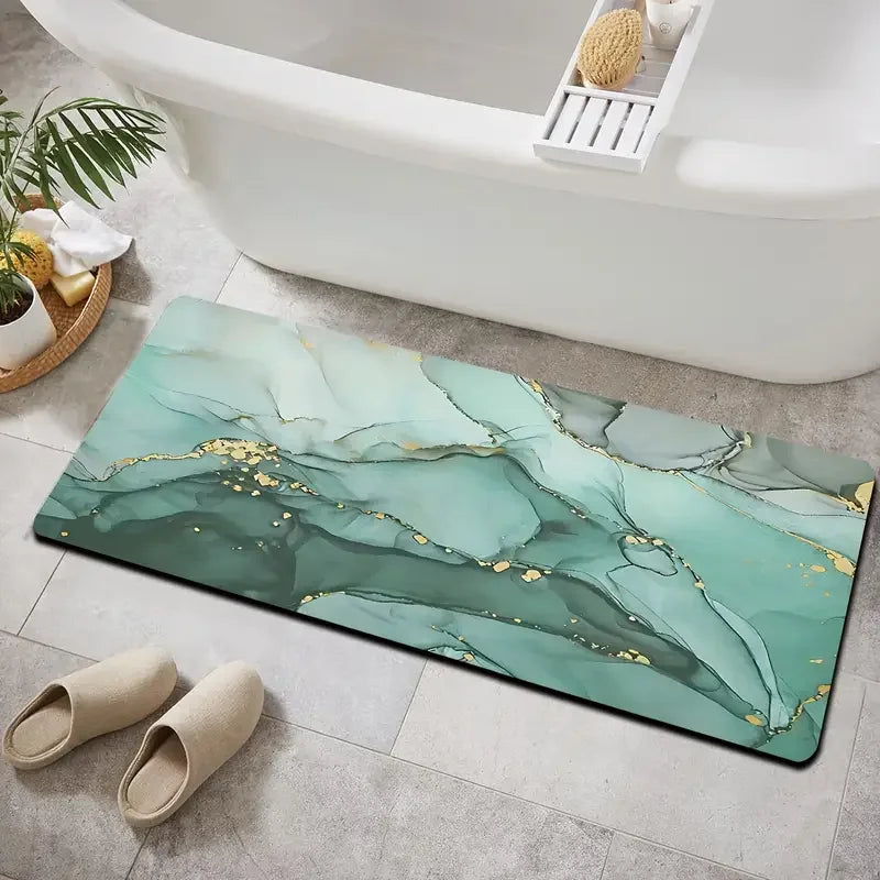 Navak Carpet Marble Texture Bathroom Door Mat Living Room Balcony Hallway Non-slip Floormat Bedroom Bedside Foot Mat Kitchen Laundry Room Rug
