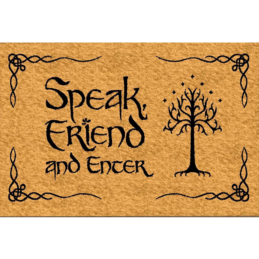 Navak Carpet Speak Friend and Enter Doormat Non slip Rubber Backing  Outdoor Entrance Floor Mat,Decorative Rugs,Welcome Mat for Home Entryway