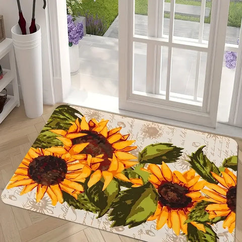 Navak Carpet Sunflower Flowers Kitchen Floormat Entrance Door Mat Decor Corridor Balcony Laundry Room Rugs Bathroom Anti-slip Foot Mat Carpet