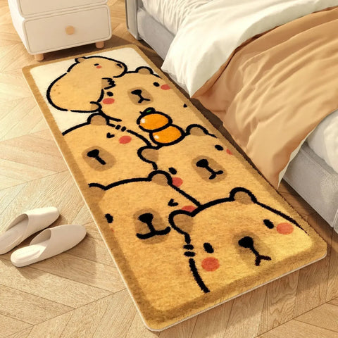 Navak Carpet Cute Bedside Cashmere Carpet Capibara Imitation Cashmere Floor Mat,anime Rug