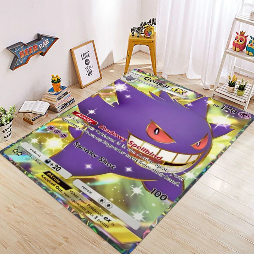 Navak Carpet Daily Picks Pikachu Charizard Gengar Card Game Themed Rug for Bedroom Floor Mat Living Room E Sports Zone Stylish Decor Welcome Rug