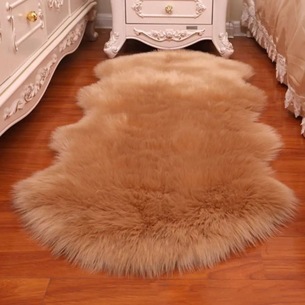 Navak Carpet Washable Imitation Wool Floor Protection Fluffy Shaggy Non Slip Sheepskin Rug Soft Rugs Bedroom Mats Faux Fur