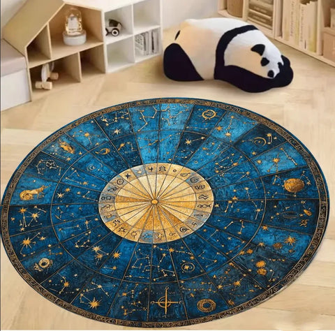 Navak Carpet Compass Print Round Area Rug Bedroom Kitchen Mat Washable Indoor Floor Accent Bathroom Carpet Living Room Home Office Hallway