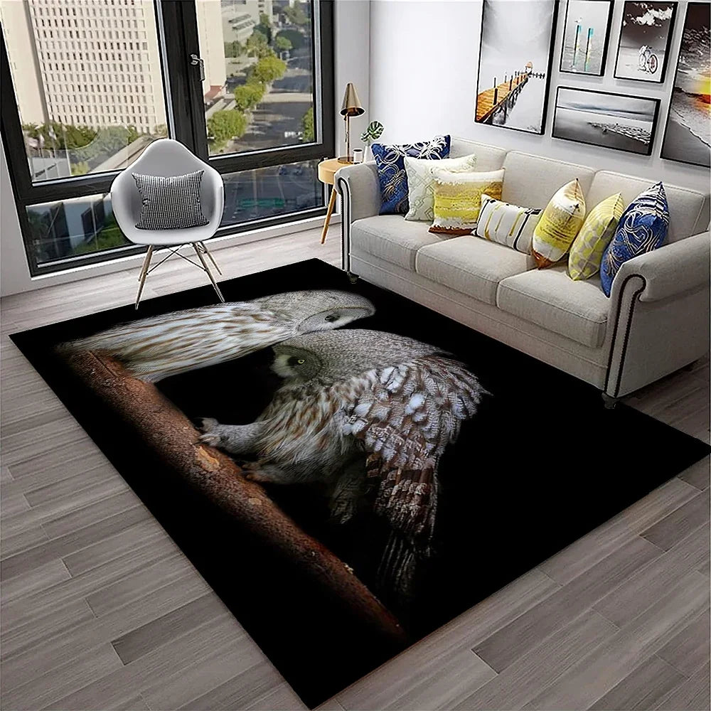 Navak Carpet Cute Owl Series 3D Cartoon Carpet Rug for Home Living Room Bedroom Sofa Kitchen Doormat Decor,Child Area Rug Non-slip Floor Mat