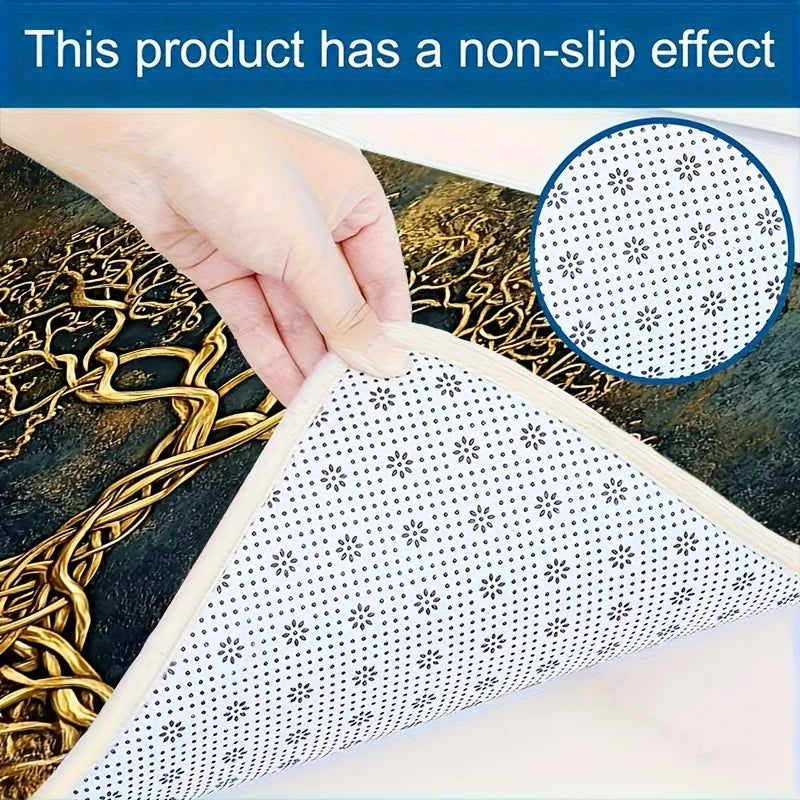 Navak Carpet 1pc Tree of Life Pattern Welcome Doormat, Non-slip Washable Entrance Rug for Home, Garden, Patio, Laundry Room