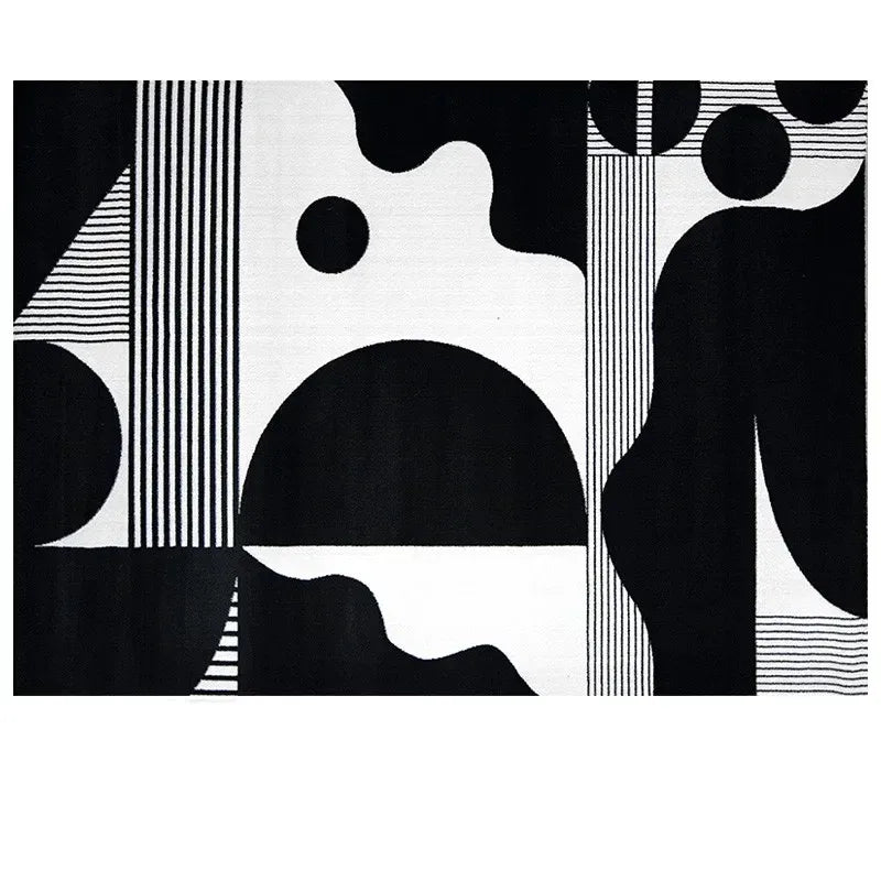 Navak Carpet Light Luxury Rugs for Bedroom Black White Plaid Living Room Decoration Carpet Fluffy Soft Study Rug Home Thicken Plush Floor Mat