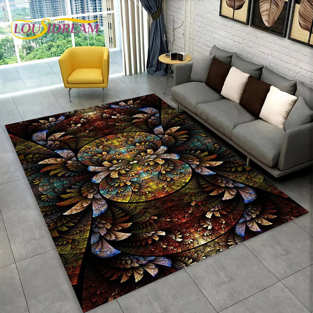 Navak Carpet Bohemia Mandala Geometric Area Rug,Carpet Rug for Home Living Room Bedroom Sofa Doormat Kitchen Decor,Kid Non-slip Floor Mats