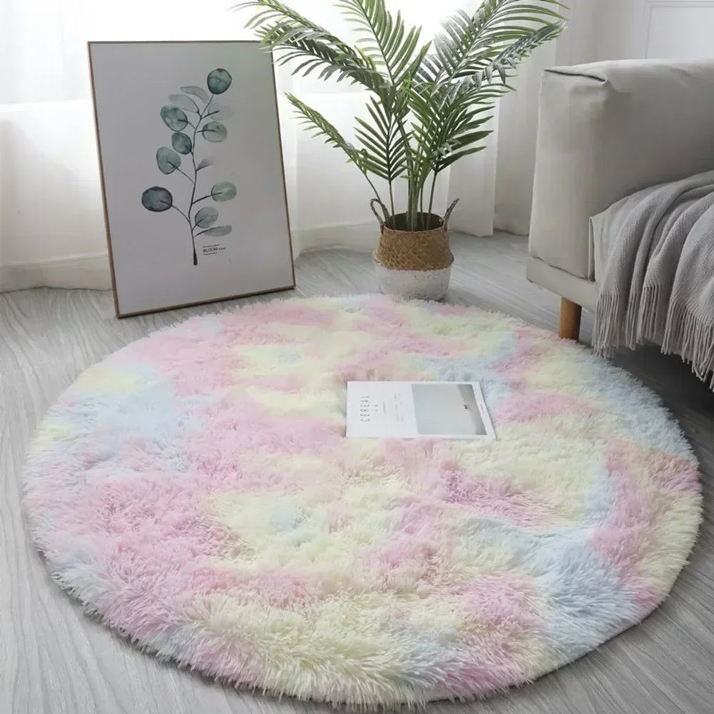 Navak Carpet 40/60CM Circle Round Shaggy Rug Soft Non-slip Area Rugs Living Room Bedroom Carpet Floor Mat For Girl Home Decoration
