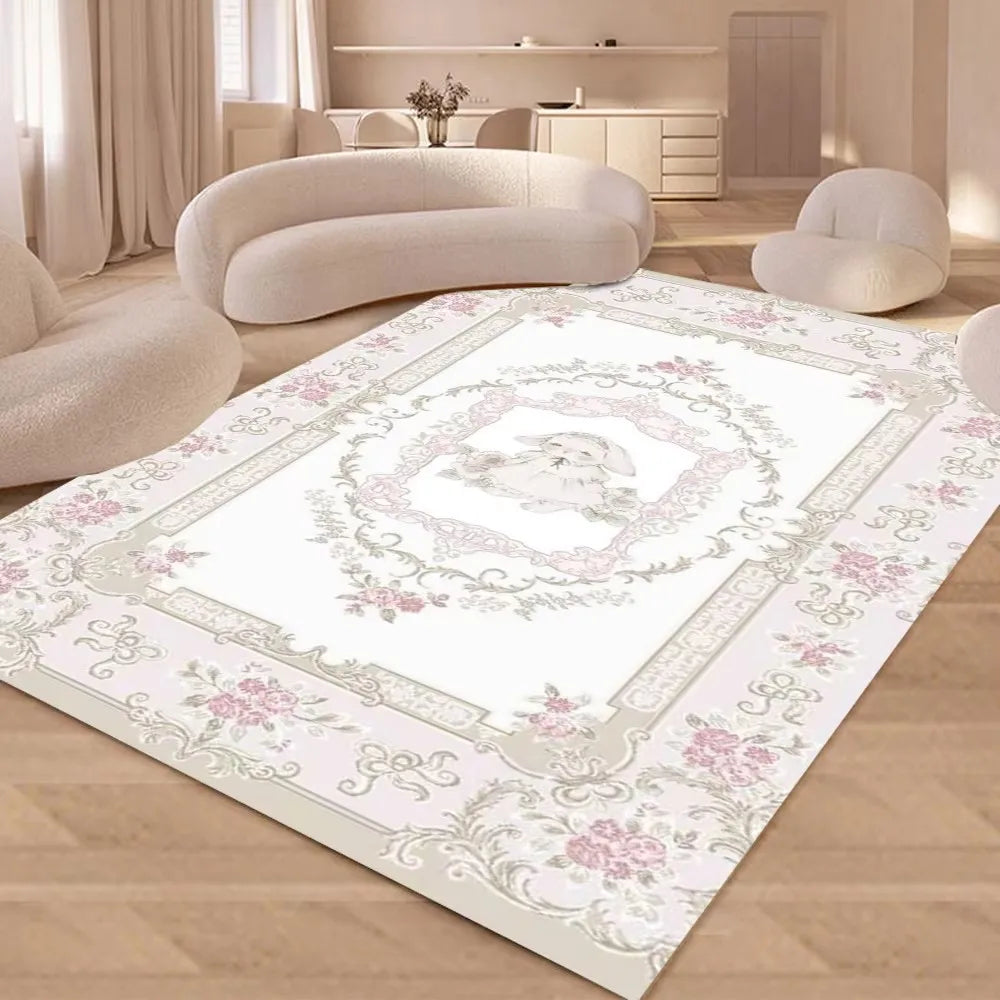 Navak Carpet Non-Slip Backing Area Rugs Pink Soft Carpet Foldable Machine Retro Washable for Living Room Bedroom Dining Home Office Decorate