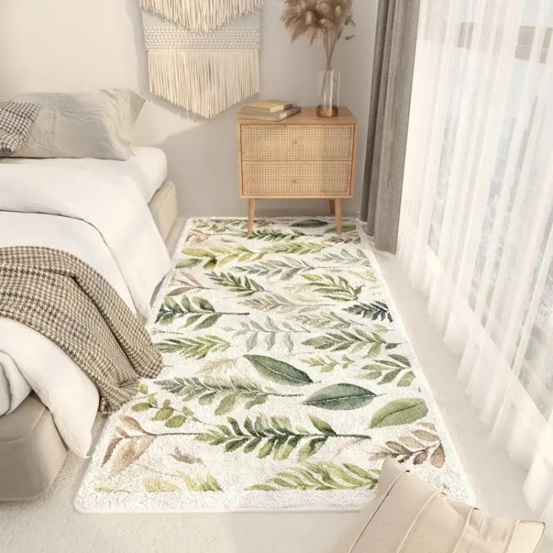 Navak Carpet Exclusive Picks Tropical Leaf Light Luxury Long Bedroom Bedside Rug Soft Living Room Sofa Window Floor Mat Home Decoration Summer