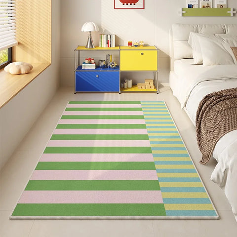 Navak Carpet Bedroom Floor Mat Non-slip Soft Comfortable Carpet Blue and White Wave Geometric Cute Rug Long Home Decoration Mats 침실 카펫