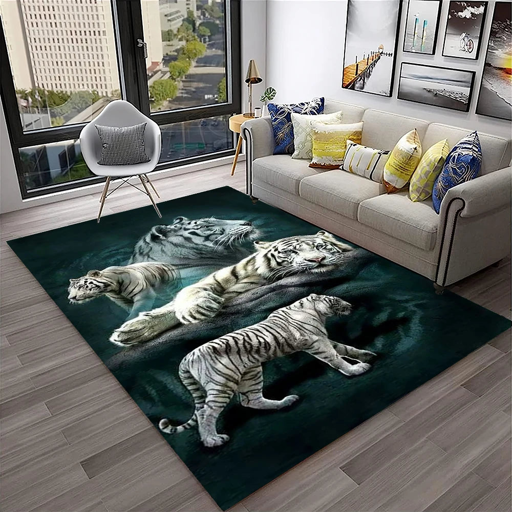 Navak Carpet 3D Dream Tiger Animal Cartoon Carpet Rug for Home Living Room Bedroom Sofa Doormat Decor,Child Play Area Rug Non-slip Floor Mat