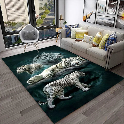 Navak Carpet 3D Dream Tiger Animal Cartoon Carpet Rug for Home Living Room Bedroom Sofa Doormat Decor,Child Play Area Rug Non-slip Floor Mat