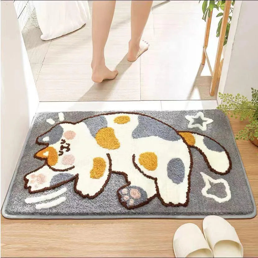 Navak Carpet Exclusive Picks Cartoon Toilet Bathroom Wool-Like Rug For Floor Under Door Anti-Slip And Water-Absorbing Carpet For Home Decoration