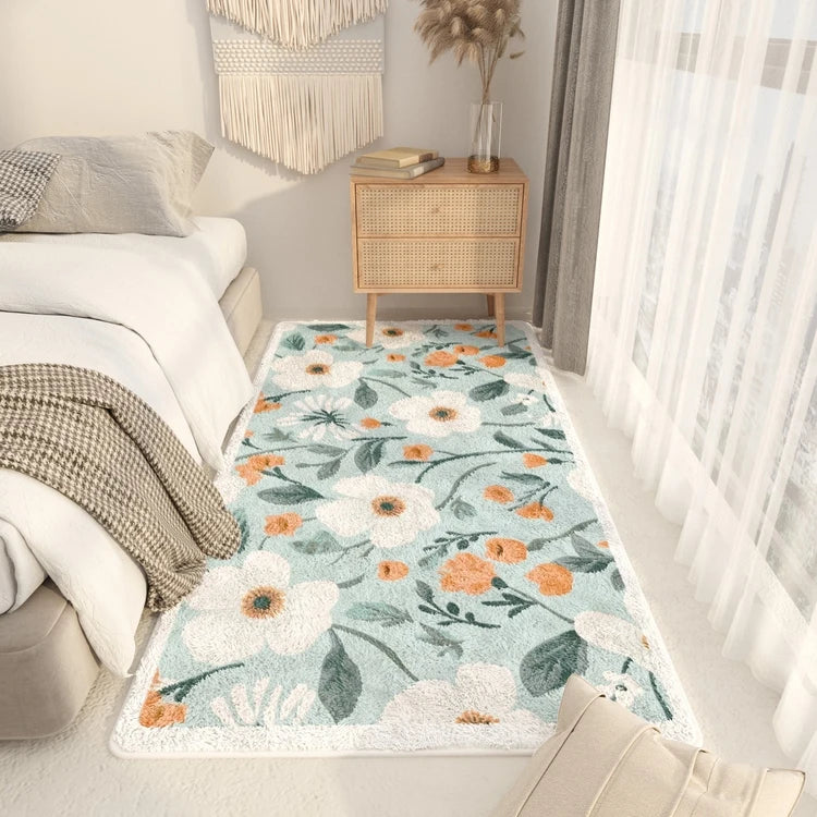 Navak Carpet Pastoral Style Bedside Soft Floor Mat Washable Carpets for Living Room Thicken Plush Bedroom Decor Carpet Fluffy Soft Lounge Rug