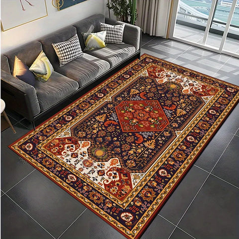 Navak Carpet Crystal Velvet Luxury Bohemian Persian Style Carpet | Polyester Material, Non-slip Bedroom Living Room Decorative Floor Mat